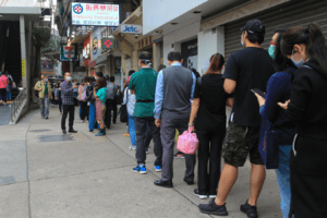 People standing in line in Macau